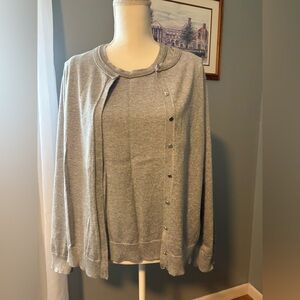 Calvin Klein Gray/Silver Sparkles Women's Sweater Set